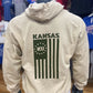 Kansas Jayhawks Military Hoodie w/ Flag - Tan/Olive Green