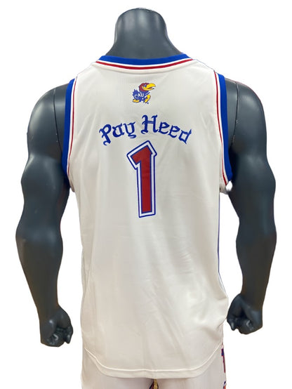Kansas Jayhawks Pay Heed Basketball Jersey - White