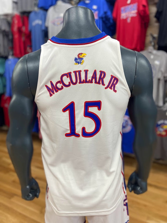 Kevin McCullar Jr. Kansas Basketball Jersey #15 - White