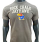 Kansas Jayhawks Rock Chalk Jayhawk Front T-Shirt - Charcoal Grey