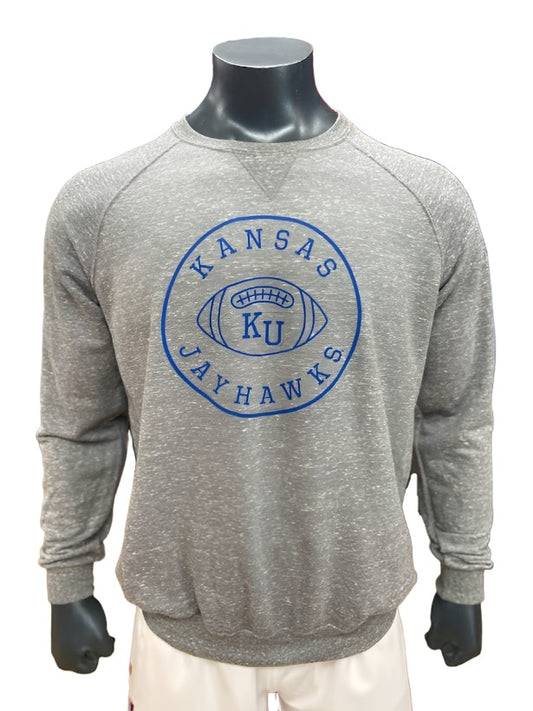 Kansas Jayhawks Football Circle Crew - Grey