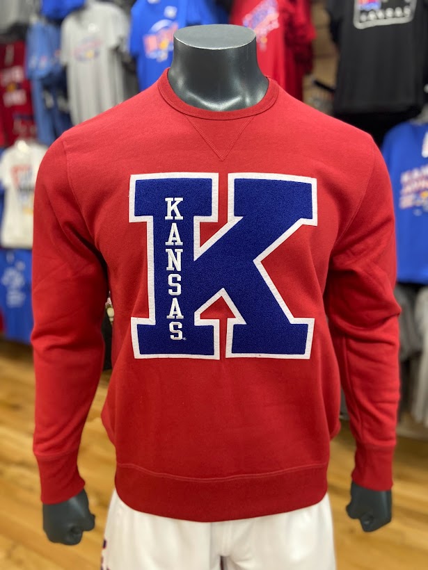 Kansas Jayhawks Varsity K Crew - Cardinal Red