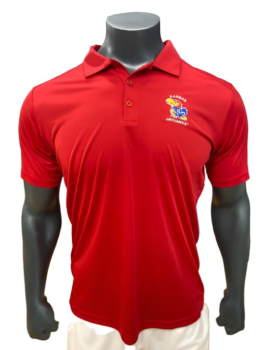 Kansas Jayhawks Antigua Tribute Polo - Dark Red