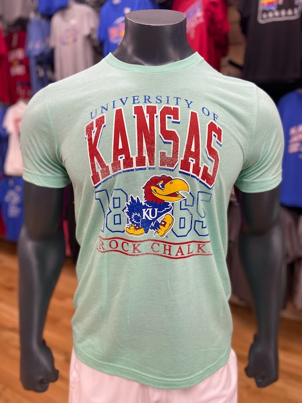 Kansas Jayhawks 1865 Rock Chalk Triblend T-Shirt - Mint Green