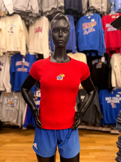 Kansas Jayhawks Retro Rib Cropped T-Shirt