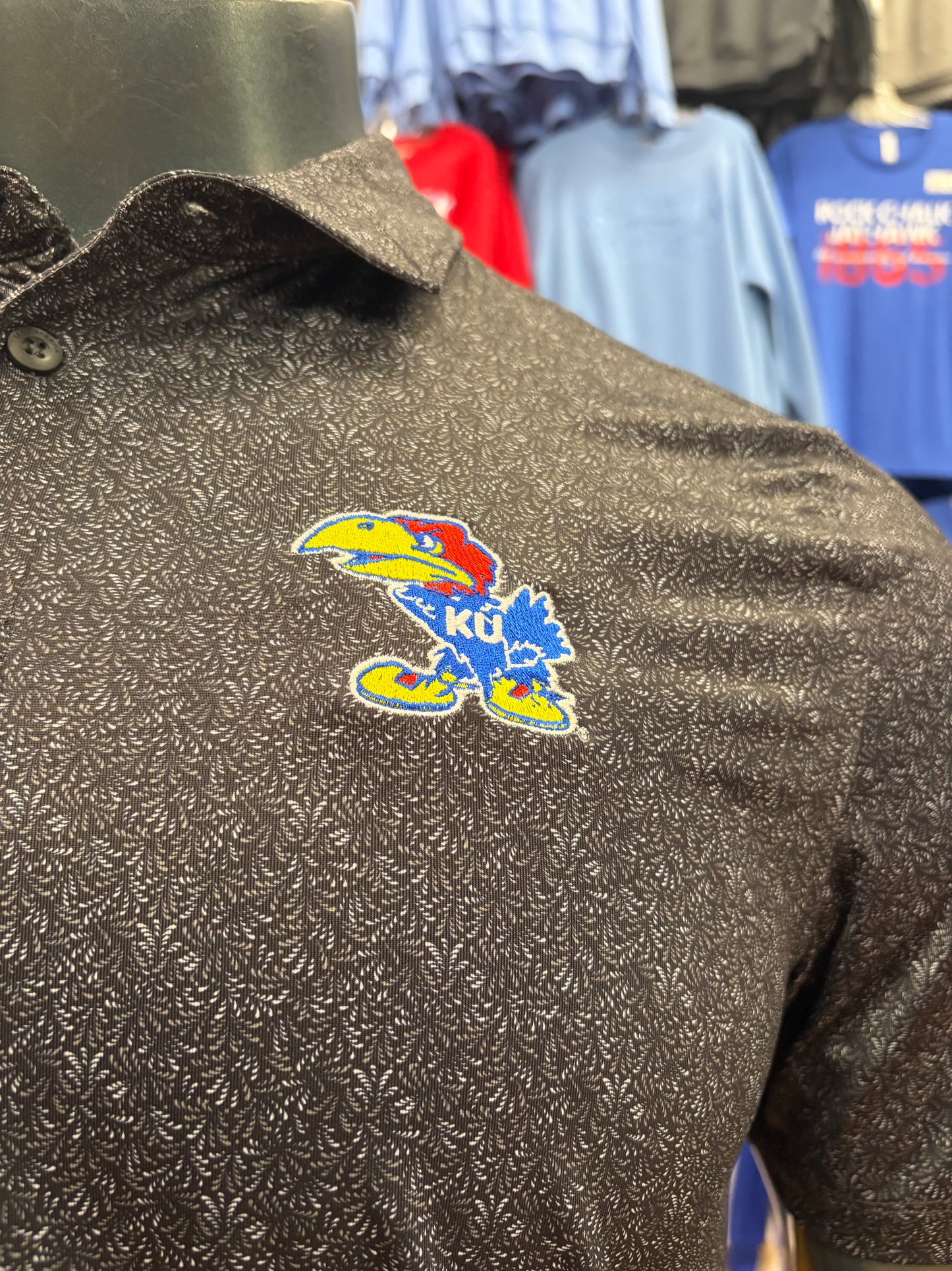 Kansas Jayhawks Cutter & Buck 1941 Pike Fern Polo