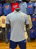 Kansas Jayhawks Flag and Anthem Striped Polo - Blue/White