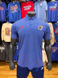 Kansas Jayhawks Adidas Striped Polo - Royal/Red