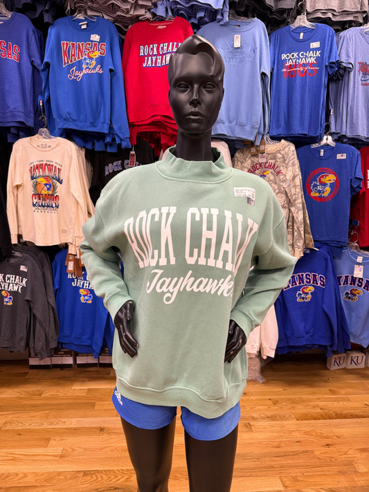 Kansas Rock Chalk 1-C Mock Neck