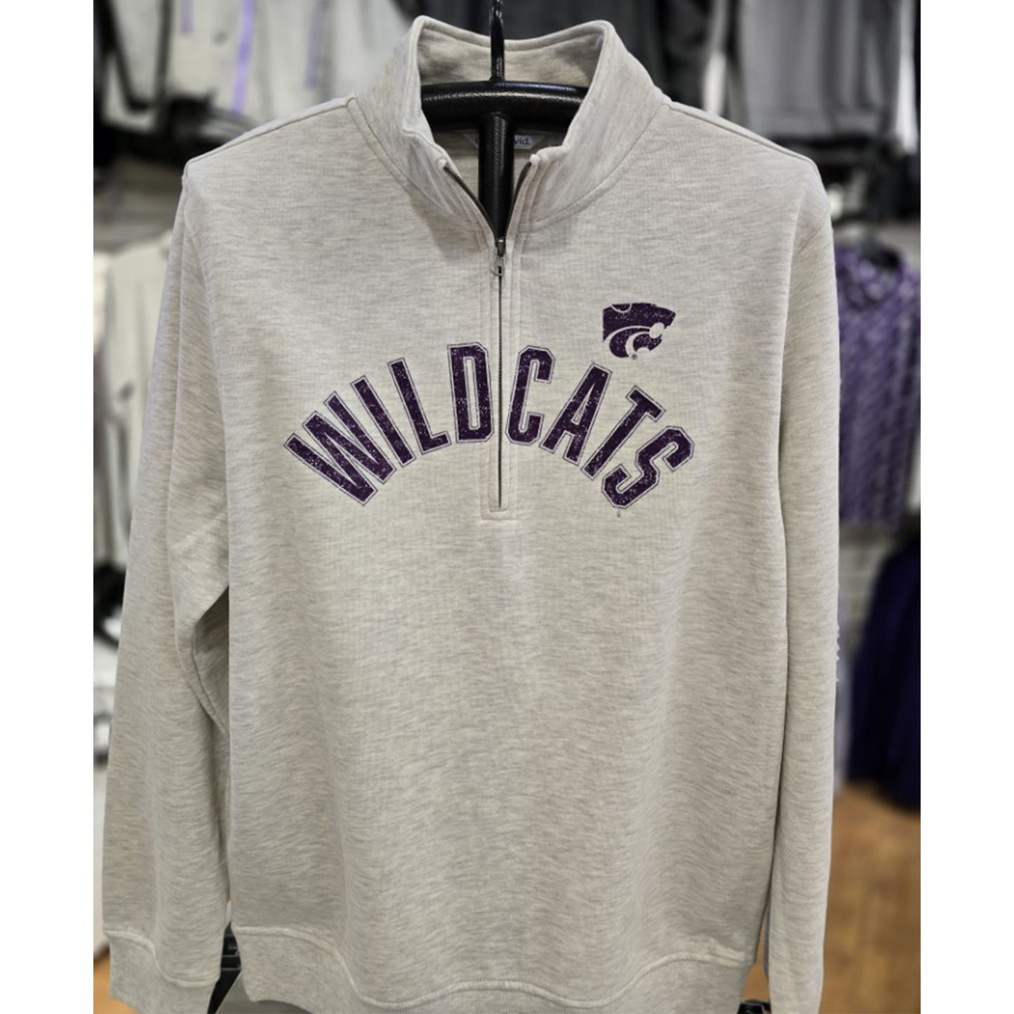KSU Vintage 1/4 Zip- Oat Heather