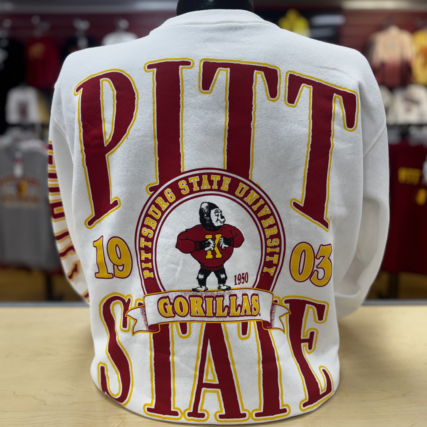 PSU '50s Gorilla Crew Sweatshirt - Snow White