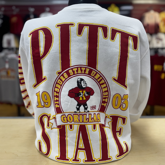 PSU '50s Gorilla Crew Sweatshirt - Snow White