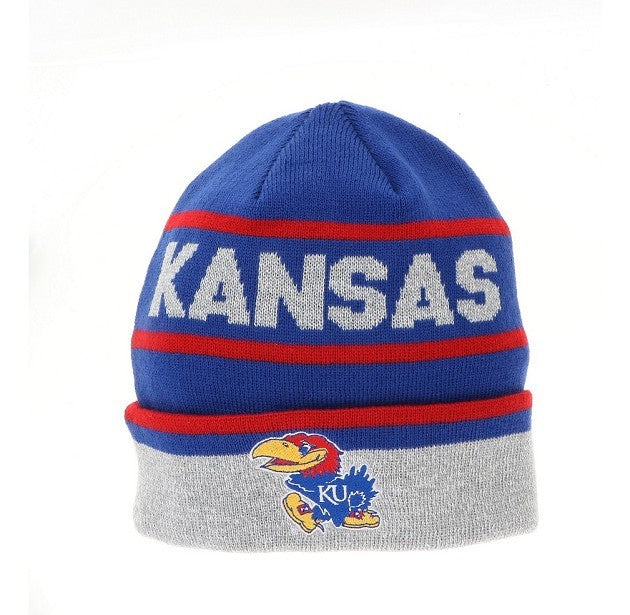 Legacy Kansas Jayhawks Knit Beanie - Blue/Grey