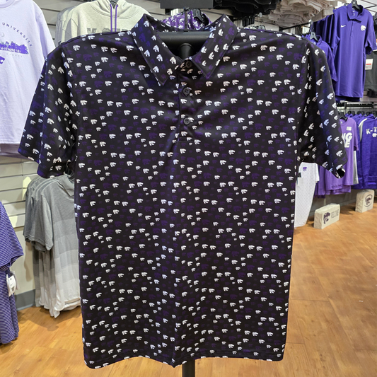 KSU ALL OVER POLO - BLACK