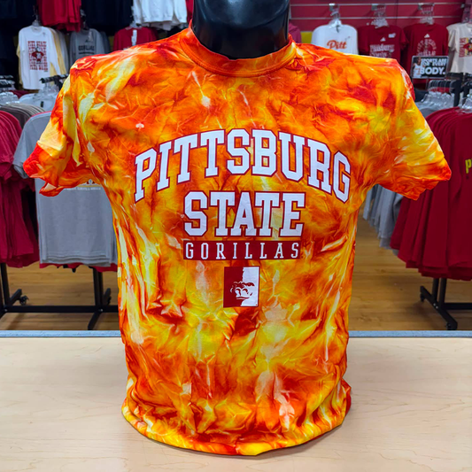 Pitt State Gorillas Tie Dye Fire Tee
