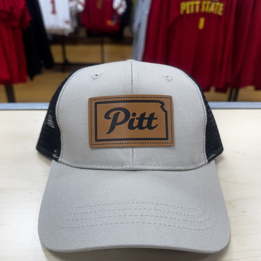 Pitt State Gorillas Leather Patch Hat - Khaki/Black