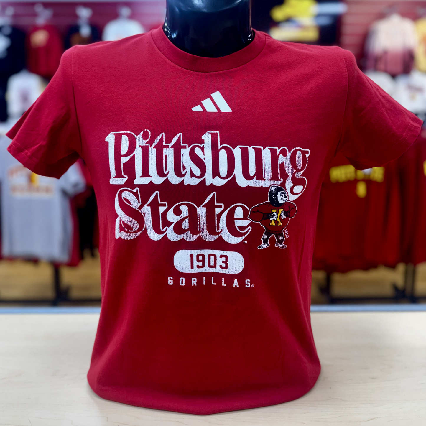 Pittsburg State '50s Gorilla Tee - Red