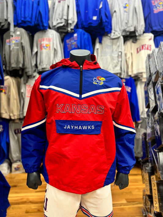 Kansas Jayhawks Pullover Quarter-Zip Blue/Red