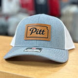 Pitt State Adjustable Leather Patch Hat -Gray- White
