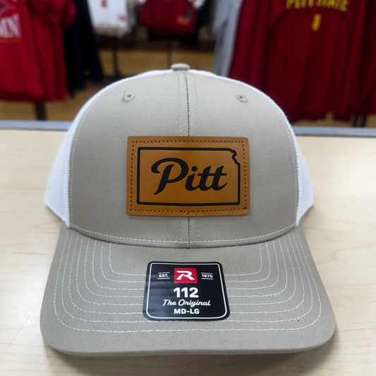 Pitt State Gorillas Leather Patch Hat - Khaki/White