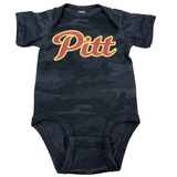 Pitt Script Camo Onesie- Black Camo
