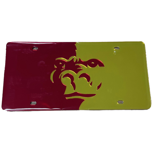 Pitt State Split Face Reflective License Plate - Red/Gold, Black/Silver