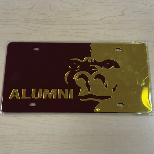 Pitt State Alumni Split Face License Plate- Red/Gold
