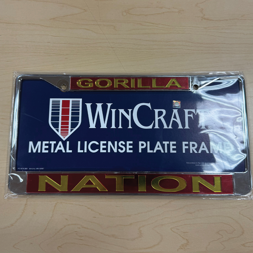 Pitt State Gorilla Nation Frame License Plate- Red/Gold
