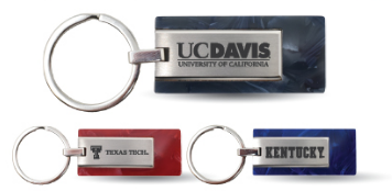 Kansas Jayhawks Acrylic Resin Keychain - Blue/Silver