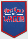 Kansas Jayhawks "Just Load the Wagon" Banner 13" x 19" Royal/Red w/ Grommets