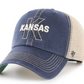 Kansas Jayhawks Big K Trowler Adjustable Hat w/ Mesh Back - Navy Blue/Tan