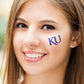 Kansas Jayhawks Waterless Peel & Stick Temporary Skin Glitter Tattoos 4 Pack - Classic Jayhawk Head