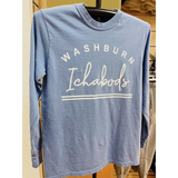 Washburn Cursive Ichabods Comfort Colors Long Sleeve - Blue
