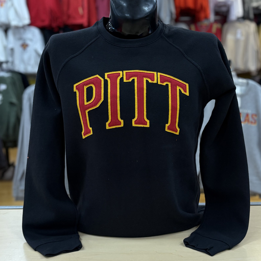 PITT Applique Crew- Red, Black
