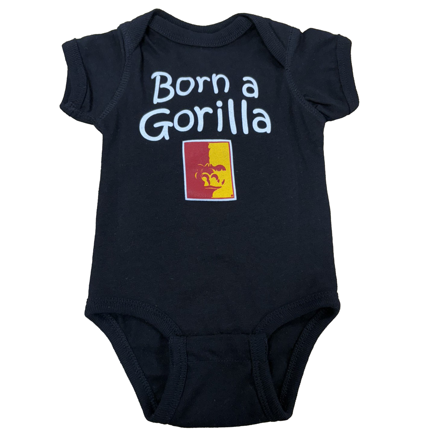 Born A Gorilla Onesie- Red, Black, Grey