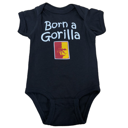 Born A Gorilla Onesie- Red, Black, Grey