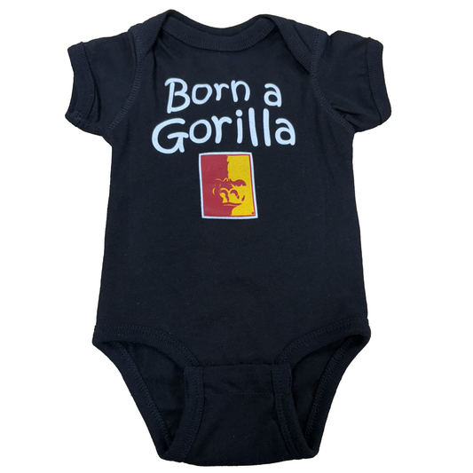 Born A Gorilla Onesie- Red, Black, Grey