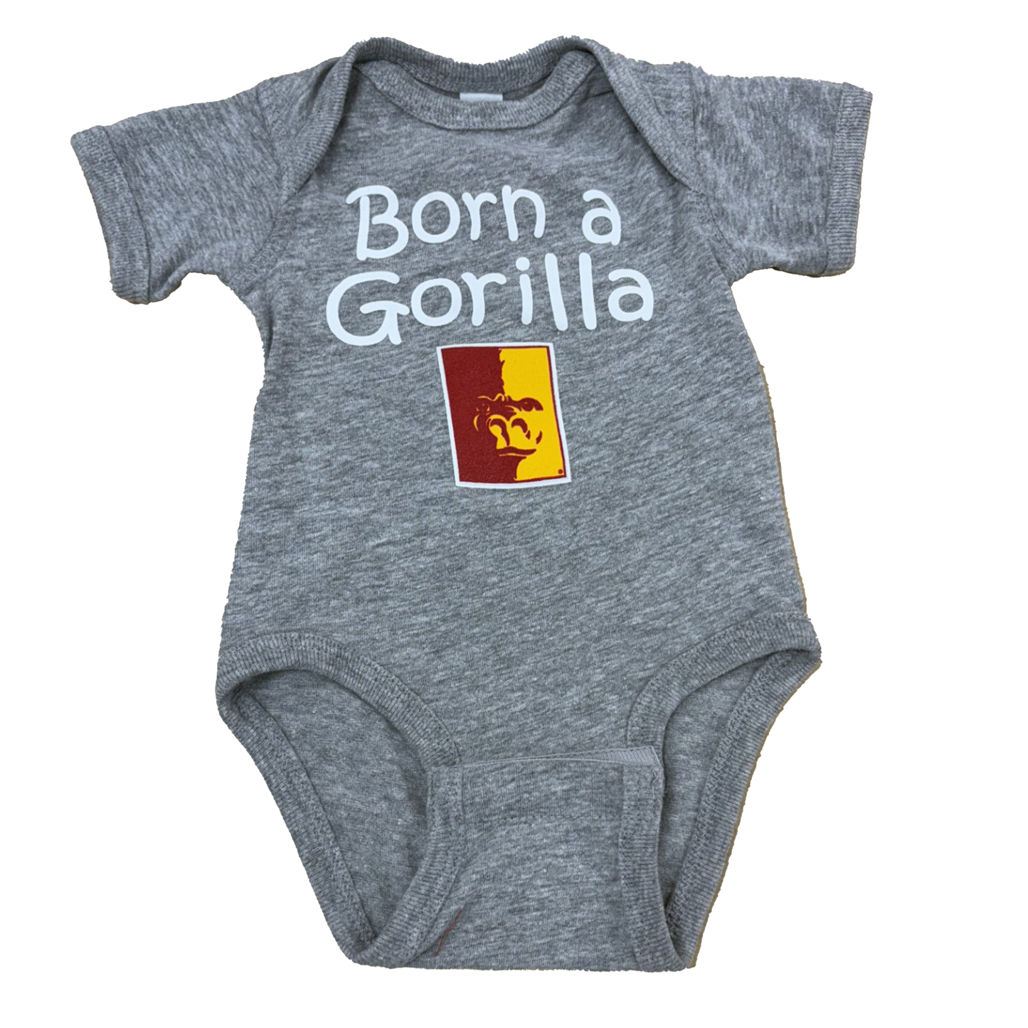 Born A Gorilla Onesie- Red, Black, Grey