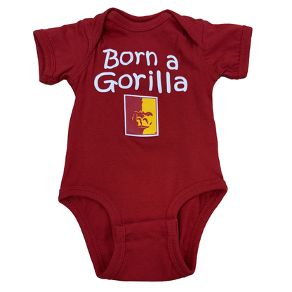 Born A Gorilla Onesie- Red, Black, Grey