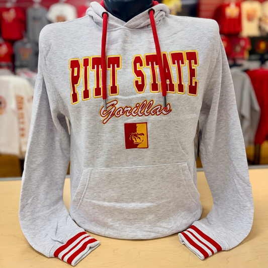 Pitt State Gorillas Ribbed Hooded Sweatshirt - Heather Grey
