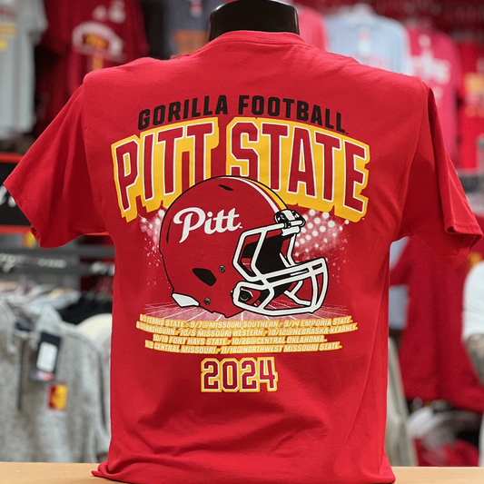 Pitt State FB 2024 Schedule Tee- Red