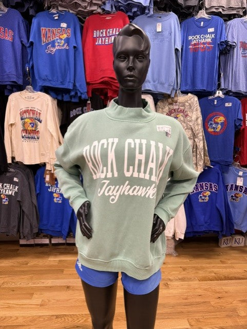 Kansas Rock Chalk 1-C Mock Neck