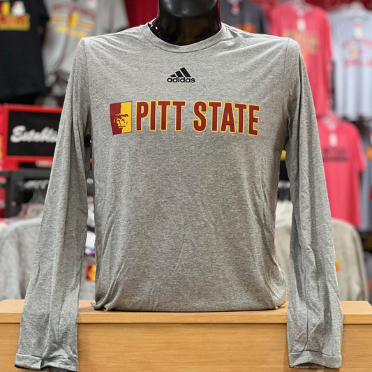Pitt State Adidas Viper Long Sleeve Tee- Grey