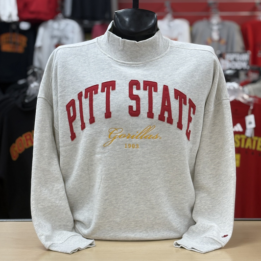 Pitt State 1903 Mock Neck Sweatshirt- Oatmeal