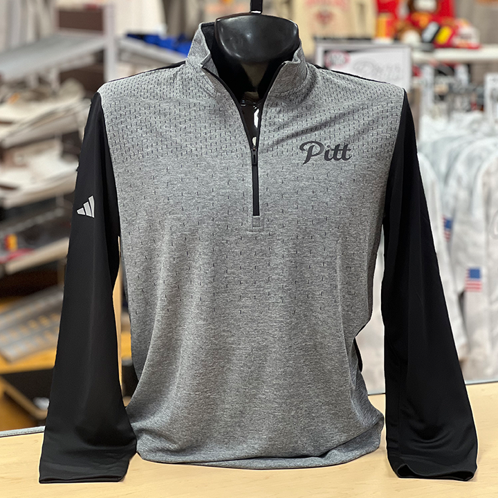 Pitt Adidas 1/4 Zip- Grey/Black
