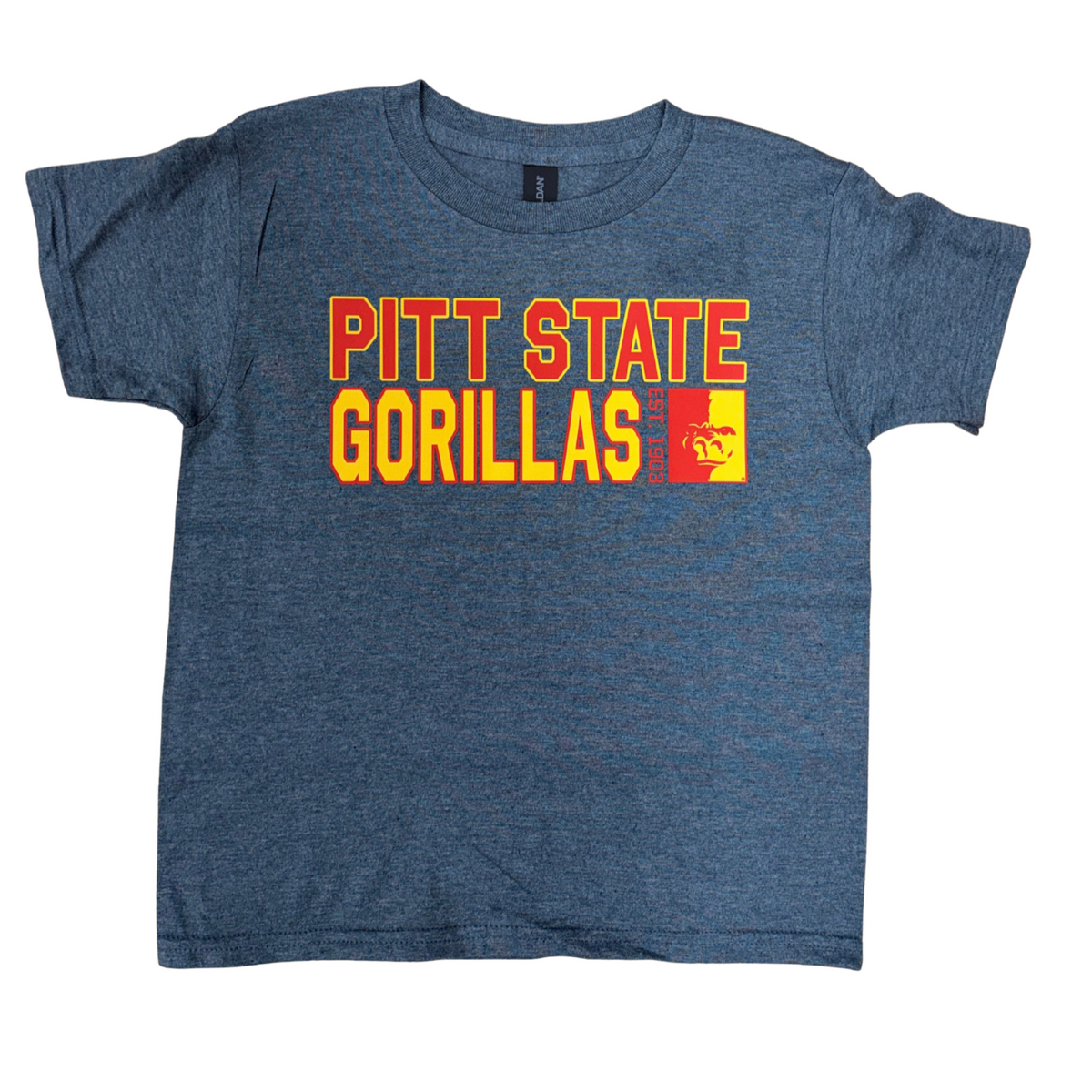 Pitt State Football Youth Tee - Grey