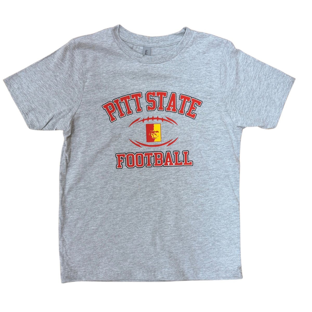 Pitt State Football Youth Tee - Grey