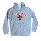 Pitt State 50s Gorilla Youth Hoodie - Grey