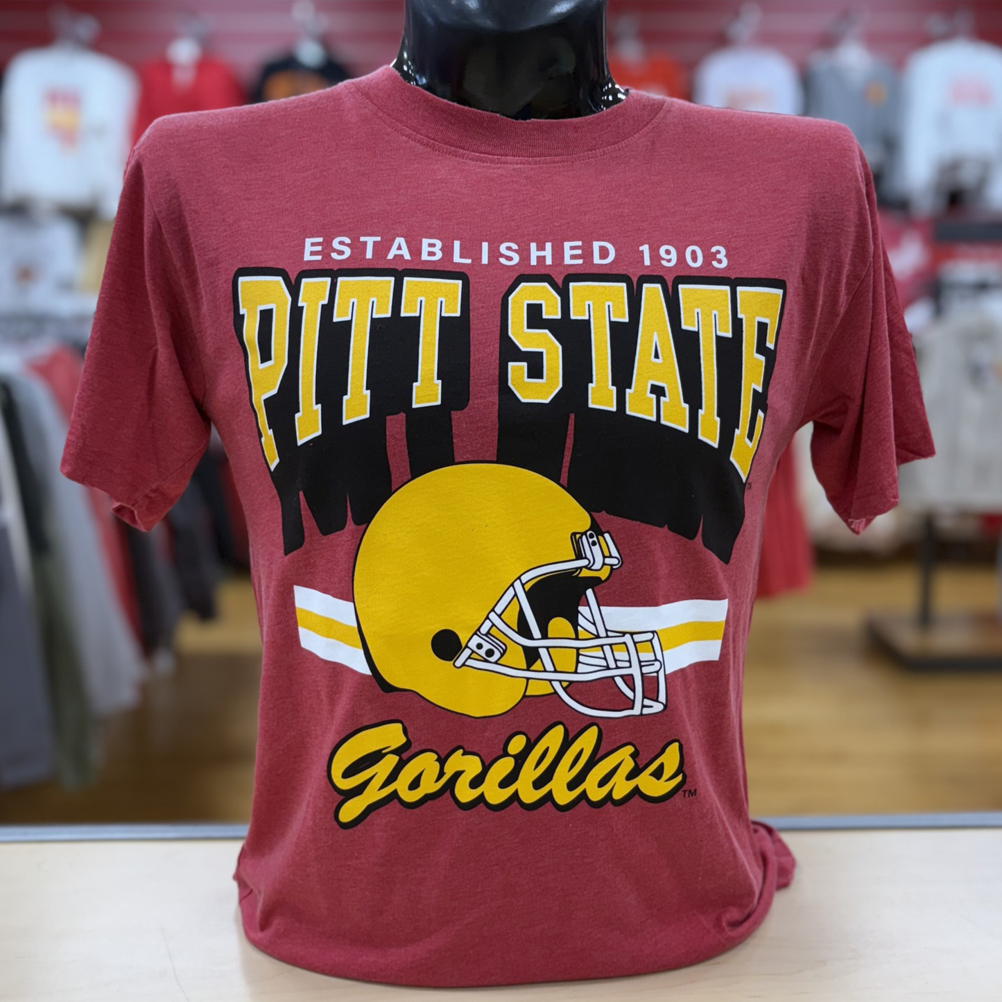 PSU Heritage Helmet Tee- Crimson