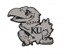 Kansas Jayhawks Chrome Metal Auto Emblem 2.75" x 3"